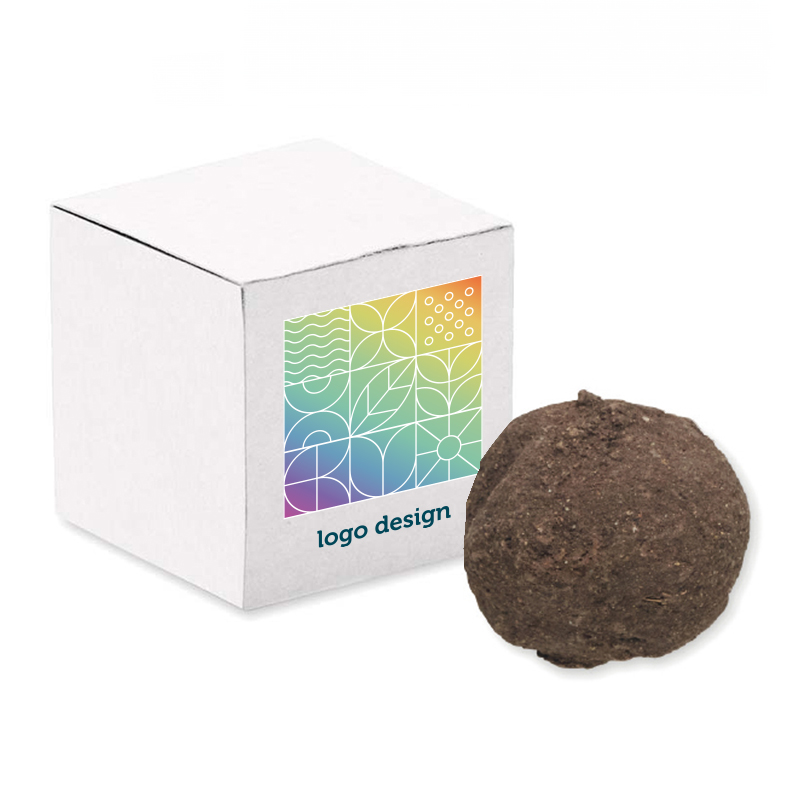 Seed bomb in printed box